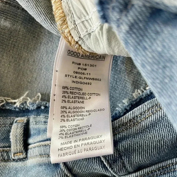 Good American Women's Good Legs Flare Jeans with No Waistband indigo 492 - Picture 12 of 14